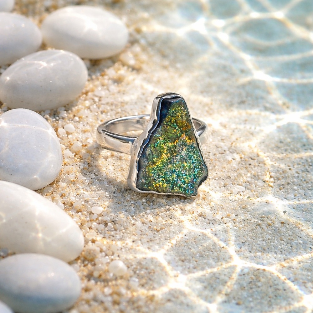 Pyrite Druzy Ring Ring